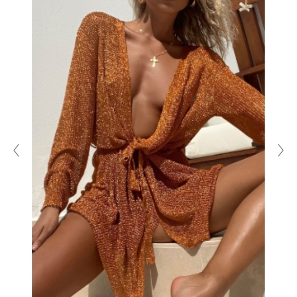 Lioness Take Me To Rio Mini Dress Orange - Picture 1 of 4